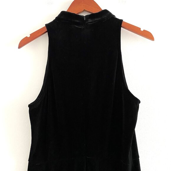 Topshop Black Velvet Plunge Front Jumpsuit - Picture 11 of 15